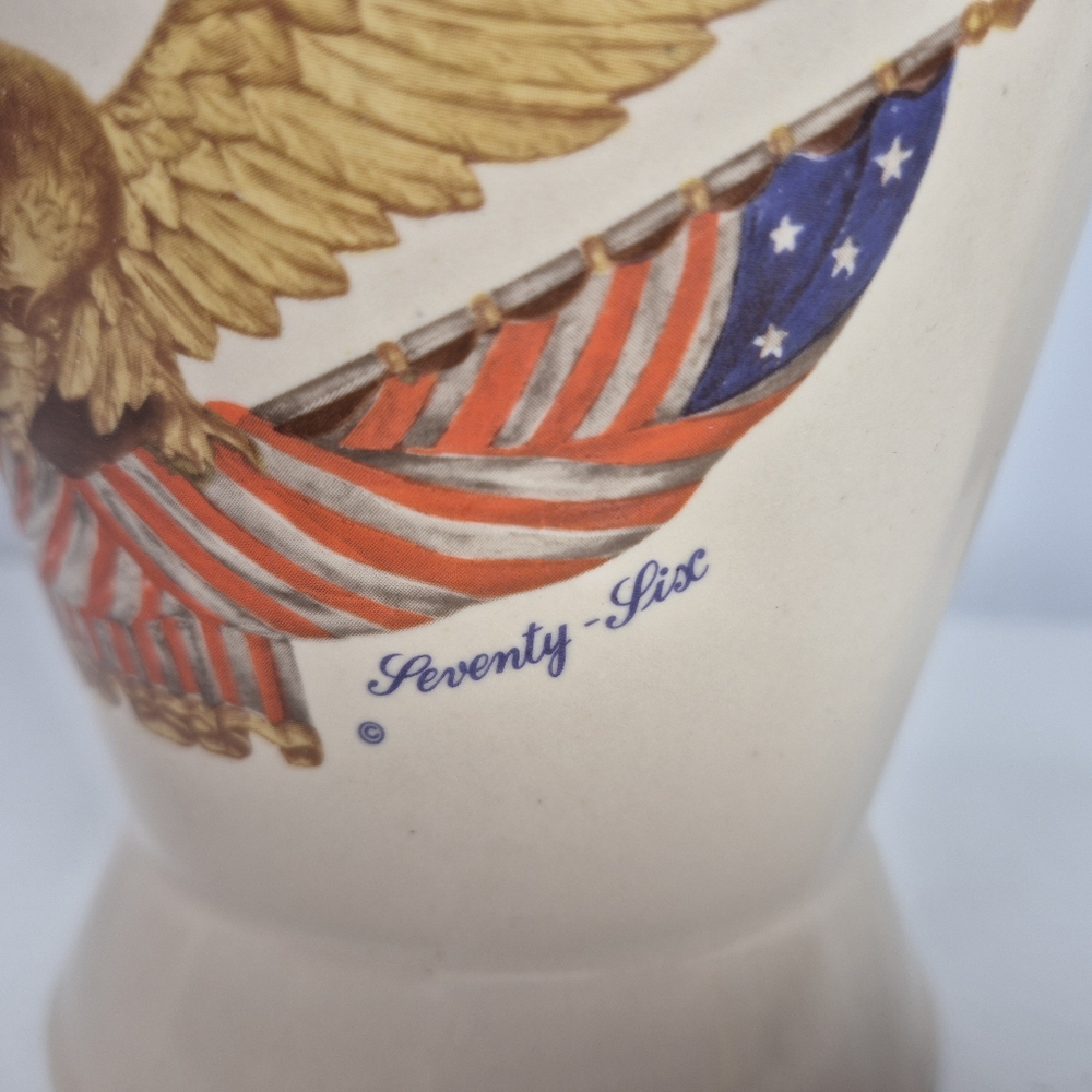 National Gallery of Art Carved Wooden Eagle Ceramic Pitcher. - Picture 4 of 14
